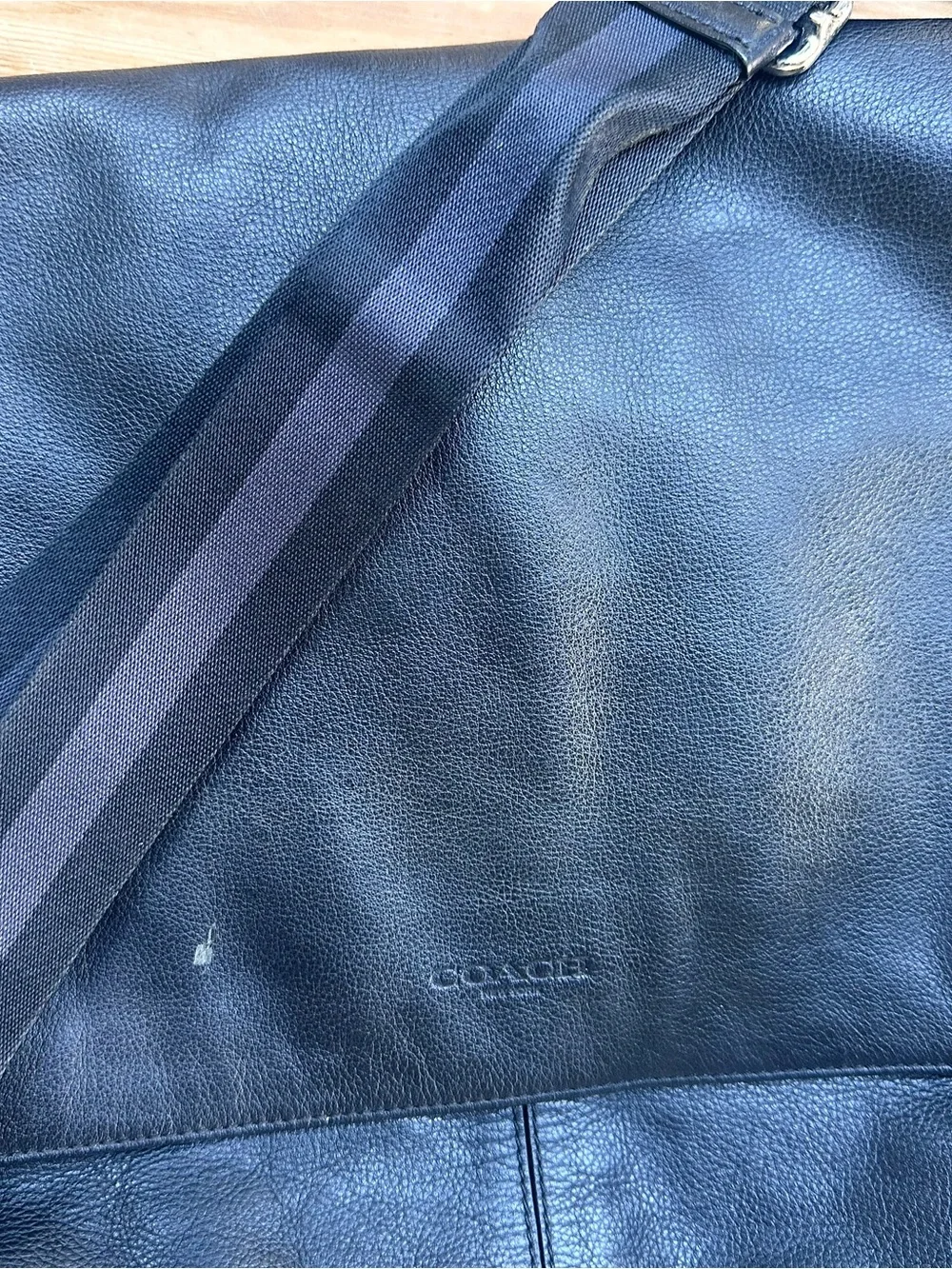 Coach Black Pebbled Leather Messenger Bag